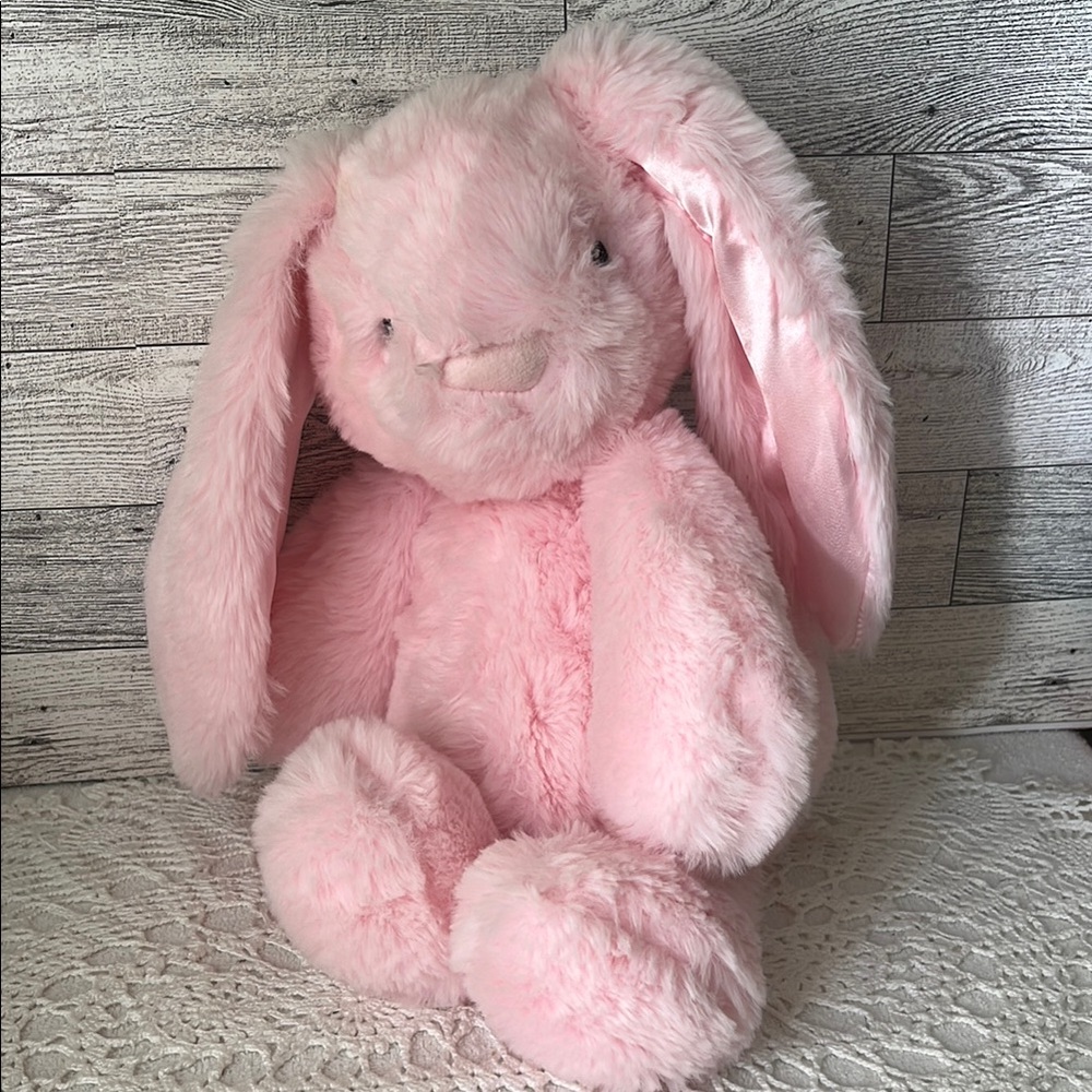 Pink Fluffy Stuffed Rabbit with Long Ears - Picture 2 of 9